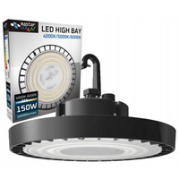 LED High Bay Industrial Pendant Lamp 150W 4000/5000/6000K CCT 90° Black IP65 Masterled