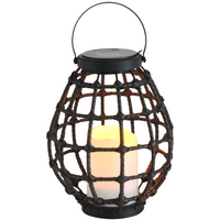 LED solární lucerna zahradní závěsná lucerna 23cm IP44 černá kovová