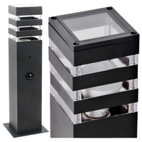 Venkovní zahradní lampa TEKSAS 44 E27 IP44 senzorová tyč grafitová GOLDLUX (Polux)