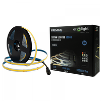 LED pásek COB 7W/m 630lm/m 320LED/m 24V 6000K Cold IP20 Roll 5m + napájecí zdroj + dálkové ovládání Ecolight