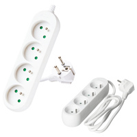 Prodlužovací kabel Zástrčka 4 x uzemněná zásuvka Napájecí pásek 1,5 m bílý Linea Kobi