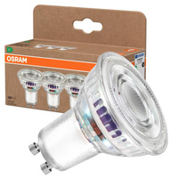 3x LED PAR16 Reflektor GU10 2,5W = 50W 450lm 2700K Teplá 100° 180lm/W ENERGETICKÁ ÚSPORNOST Osram