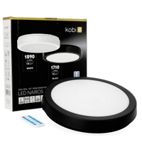 LED stropní svítidlo do koupelny s povrchovou montáží 18W 1710lm 4000K 120° se senzorem pohybu a soumraku černé IP65 Nairos Kobi