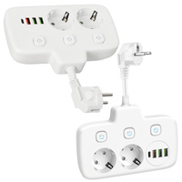 KOBI LINEA FL 2x230V Rozdělovač zemního spojení, 3 spínače 4xUSB Bílá