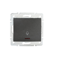 Spínač NO pro zvonek osvětlený 10A Square Graphite LOGI Kanlux