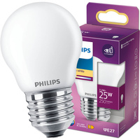 LED žárovka E27 P45 2.2W = 25W 250lm 2700K Teplá bílá vlákno PHILIPS