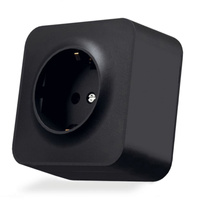 Elektrická zásuvka jednoduchá 16A pro povrchovou montáž černá BINERA VIDEX