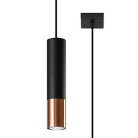 LOOPEZ 1 GU10 Závěsné stropní svítidlo Elegantní černá-měď SOLLUX