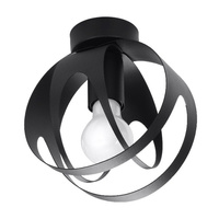 LED TULOS E27 kulaté ocelové stropní svítidlo černé SOLLUX