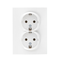 Síťová zásuvka dvojitá 16A s uzemněním obdélníková bílá LOGI Kanlux