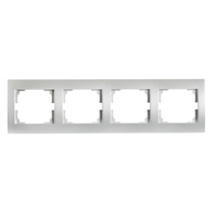 Horizontální povrchový čtyřnásobný rámeček pro zásuvku Silver LOGI Kanlux