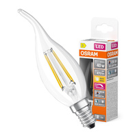 LED žárovka E14 BA35 3.4W = 40W 470lm 2700K Teplá bílá 300° CRI90 Filament OSRAM SUPERSTAR+ Stmívatelné
