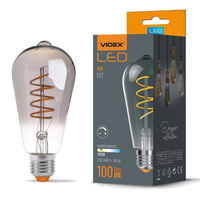 LED žárovka E27 ST64 Edison 4W 100lm 1800K teplá bílá 360° FILAMENT Smoke Dimmable Videx