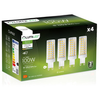 4x Žárovka LED G9, KAPSLE 12W = 100W 1152lm 4000K Neutrální bílá 360° LUMILED
