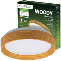 Plafond LED povrchové stropní svítidlo WOODY 24W 4000K Round IP44 32cm LUMILED