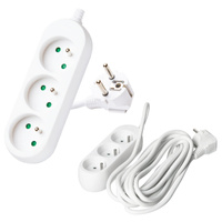 Síťový prodlužovací kabel Zástrčka 3 x uzemněná zásuvka Napájecí pásek 5m Bílá Linea Kobi