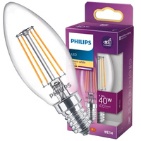 LED žárovka E14 B35 4.3W = 40W 470lm 2700K Teplá bílá vlákno PHILIPS