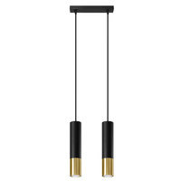 LED závěsné stropní svítidlo LOOPEZ 2xGU10 Black Gold SOLLUX
