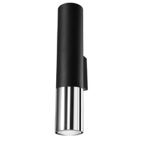 Nástěnné svítidlo LOOPEZ 2xGU10 Up-Down Elegant Black Chrome SOLLUX