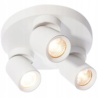 TIMO Stropní nástěnná lampa Nástěnná lampa Reflektor Pohyblivé halogenové svítidlo 3xGU10 Bílé kulaté LVT