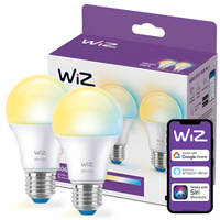 2x LED žárovka E27 A60 8W = 60W 806lm 2700-6500K TW Smart SMART WiFi Bluetooth App WiZ