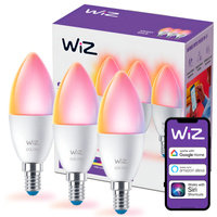 3x LED žárovka E14 Candle C37 4,9W = 40W 470lm 2200-6500K RGB + TW Smart SMART WiFi Bluetooth App WiZ