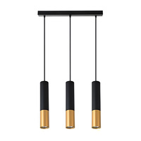Stropní závěsné svítidlo KEON 3xGU10 nastavitelné černo-zlaté MASTERLED