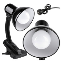Stolní lampa Školní stolní lampa E27 Clip Black Lumek Kobi