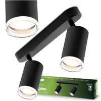 LED bodové reflektorové stropní svítidlo 2x GU10 IP44 ADERO Black Lumiled