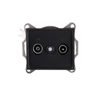 Anténní zásuvka RTV Square Black LOGI Kanlux