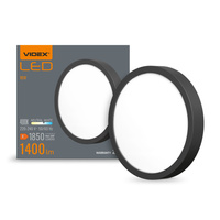 Plafond LED stropní svítidlo pro povrchovou montáž 15W 1850lm 4000K Neutral Black Videx