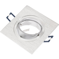 Halogenová Podhledové svítidlo GU10, Nastavitelná Čtvercová Stříbrná kartáčovaná LUMILED