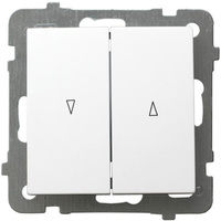 Roletový spínač bez rámu Dvojitý kontakt ŁP-7G/m/00 OSPEL AS Bílá