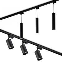 Sada osvětlovacích lišt 3m + 6x GU10 Busbar Spotlight + úhlový spínač černá LUMILED