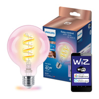 LED žárovka E27 G95 6,3W = 40W CCT + RGB FILAMENT SMART WiFi Philips WiZ