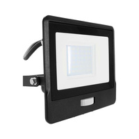 Reflektor LED 30W 2340lm 4000K IP65 Black s pohybovým senzorem a funkcí CUT-OFF Samsung Chip VT-138S-1-B V-TAC