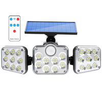 Solární Reflektor 138x LED 10W 480lm Studená bílá IP65 pohybový senzor + dálkové ovládání