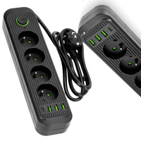 Prodlužovací kabel CONNECTO 4x230V 1,5m 4GN Zemní jistič 4xUSB černý Kobi