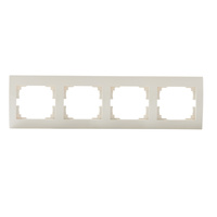 Horizontální čtyřnásobný rám pro povrchovou montáž do zásuvky Beige LOGI Kanlux
