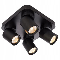 TIMO Stropní nástěnná lampa Nástěnná lampa Reflektor Pohyblivé halogenové svítidlo 4xGU10 Black Square LVT