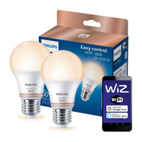 2x LED žárovka E27 A60 8W = 60W 806lm 2700-6500K SMART WiFi Philips WiZ