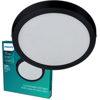 Plafond LED panelové stropní svítidlo MAGNEOS 12W 2700K 21cm černé stropní svítidlo kulaté PHILIPS