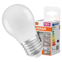LED žárovka P45 Ball E27 4,9W = 40W 470lm 4000K Neutral 150° STAR CLASSIC Osram