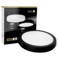 LED stropní svítidlo do koupelny Povrchová montáž 24W 2280lm 4000K 120° černá IP65 Nairos Kobi