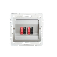 Audio Dvojitá čtvercová zásuvka pro reproduktor LOGI Kanlux Silver