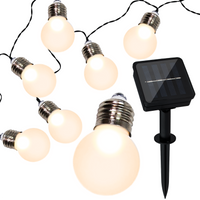 SOLÁRNÍ GARLAND zahradní DEKORATIVNÍ Světelný řetěz 3.8m 10 koulí MILKY 3000K