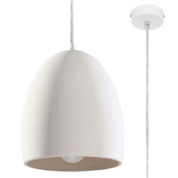 FLAWIUSZ E27 Stropní závěsné svítidlo Keramický převis Minimalistická bílá SOLLUX