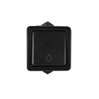 Jednoduchý vypínač 10A čtvercový černý TEKNO Kanlux