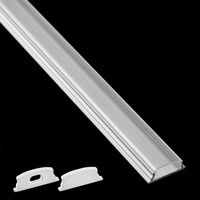 Povrchový Hliníkový Profil pro LED KM34, Stříbrný 1m + Průhledná Krytka + Záslepky LUMILED