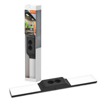 Podskříňové svítidlo Ledvance LED Nábytkové lamelové svítidlo s čidlem pohybu Bezrámové 10W 500lm 3000K Teplé stmívatelné USB Černé podskříňové svítidlo Ledvance